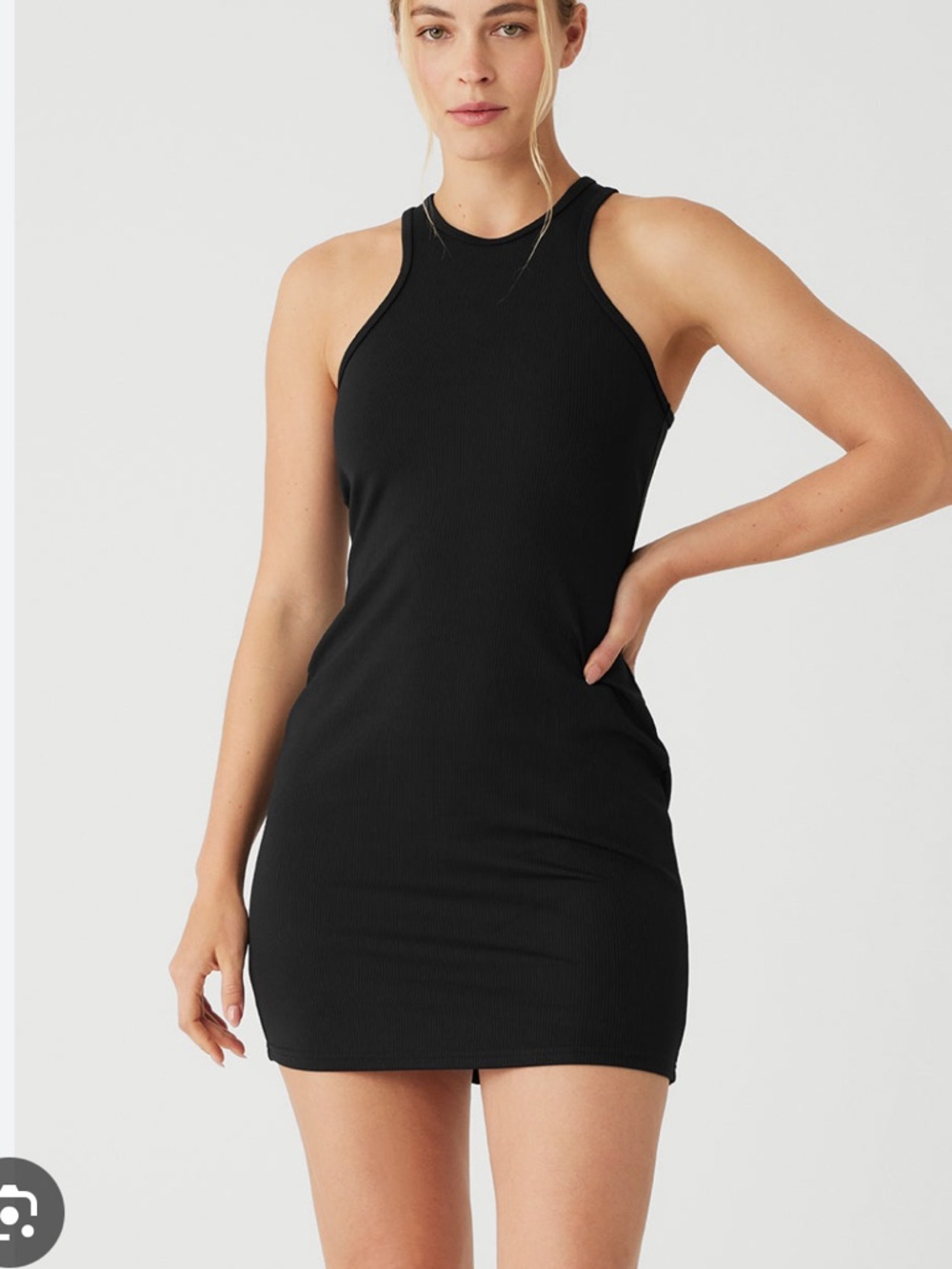 NEW! Alo Yoga Airlift Ribbed Magnetic Dress Black Small